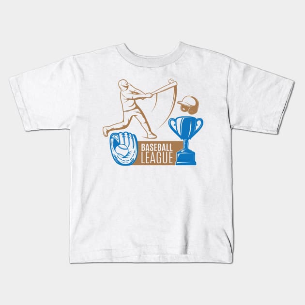 Baseball league Kids T-Shirt by gold package